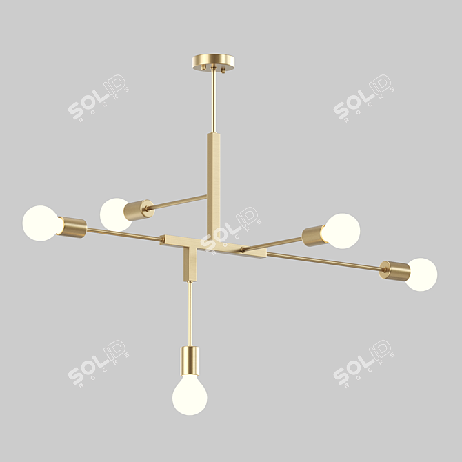 Minimalist Open Bulb Chandelier 3D model image 1