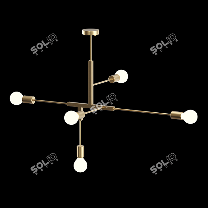 Minimalist Open Bulb Chandelier 3D model image 2