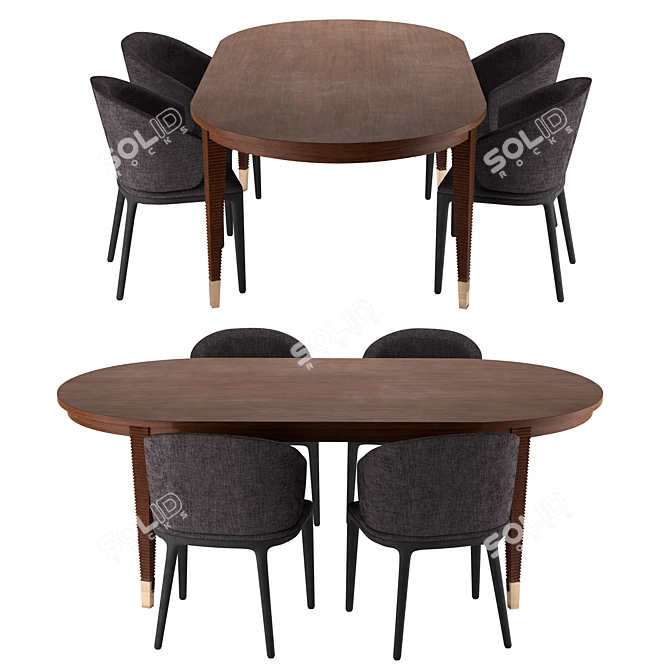 Elegant Opera 2 Dining Table 3D model image 1