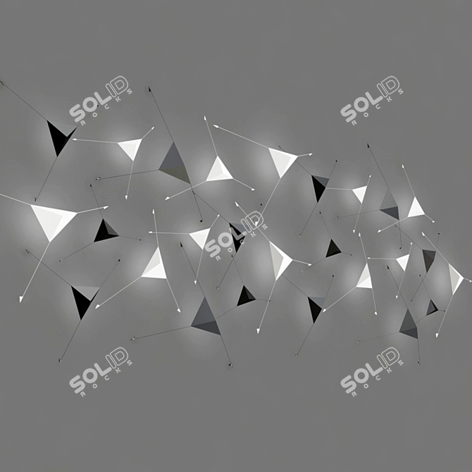 Elegant LED Abstract Surface Mount 3D model image 2