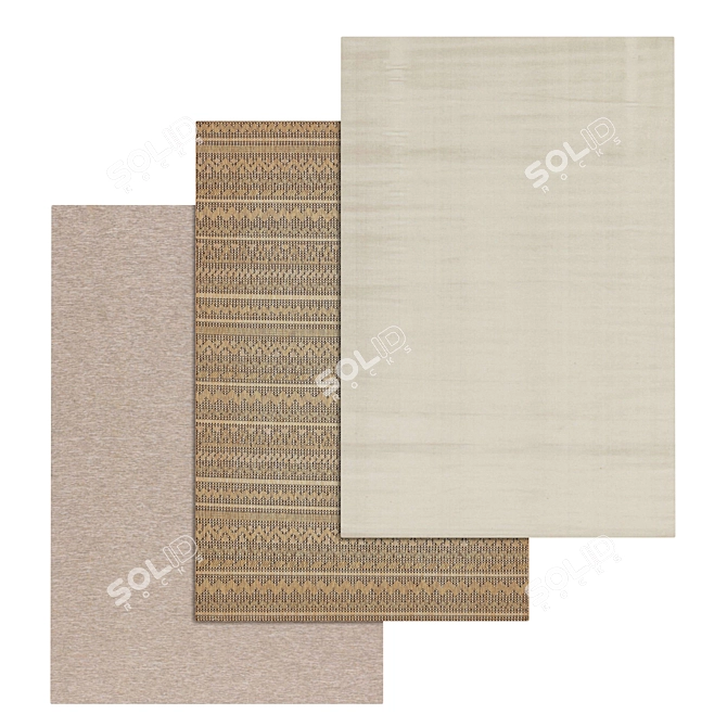 Luxury Carpet Set: 3 High-Quality Textures 3D model image 1