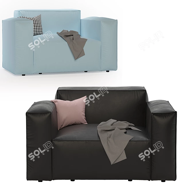 Stylish Comfort: 3D-Designed Armchair 3D model image 1