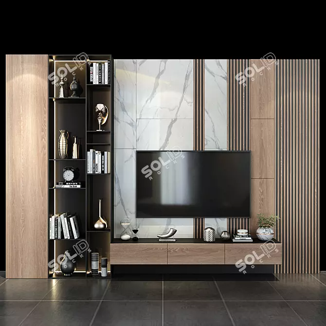 Modern TV Stand Set | 0149 3D model image 1