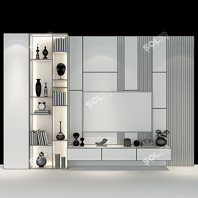 Modern TV Stand Set | 0149 3D model image 3