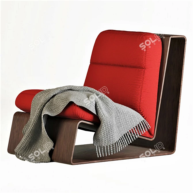 Cozy Bookworm Armchair 3D model image 6