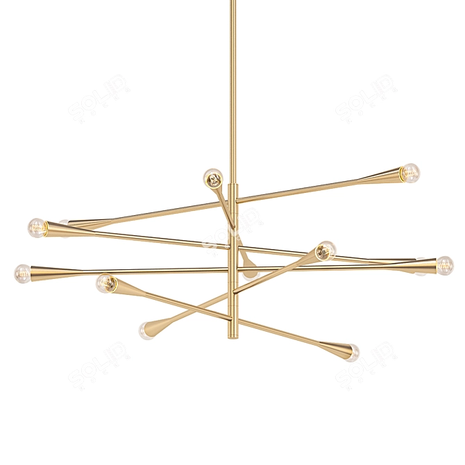 Sleek Linear Sprawl Chandelier 3D model image 1