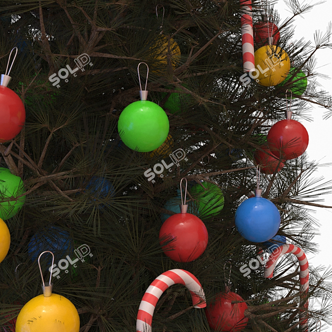 Festive Fir Tree with Presents 3D model image 9