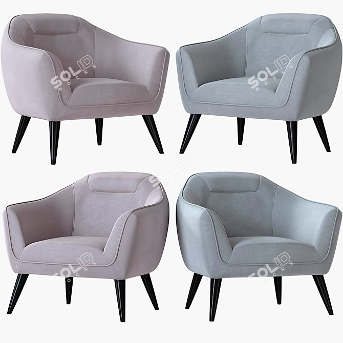 TICIAN Armchair: Elegant and Comfortable 3D model image 7