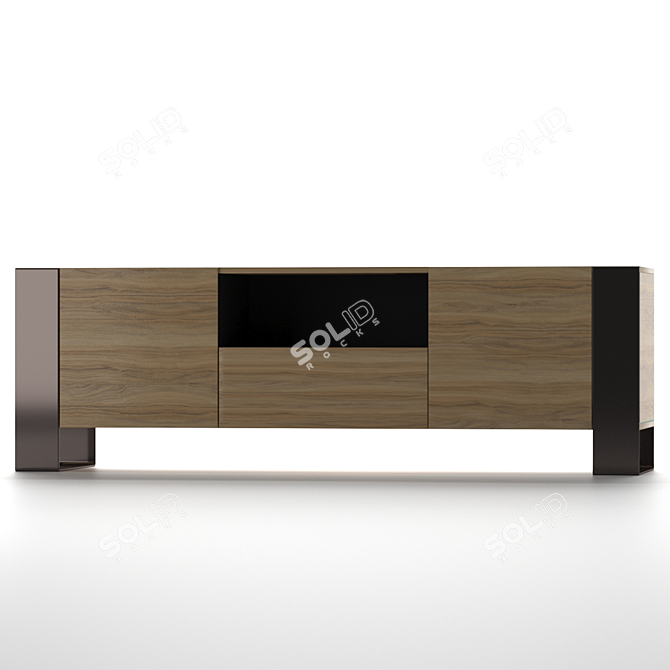 Modern Wood TV Stand 3D model image 1