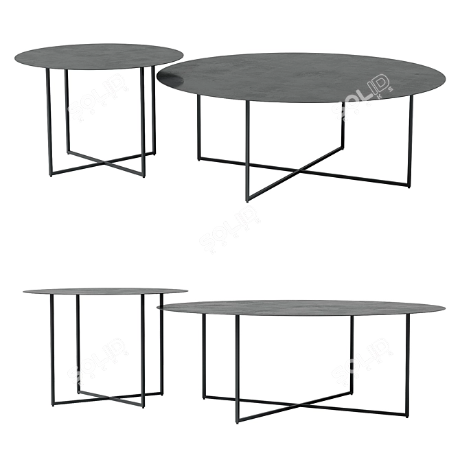 Elegant Circle Coffee Table 3D model image 1