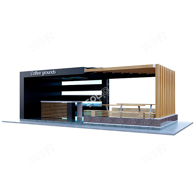 Modern Street Coffee Haven 3D model image 1