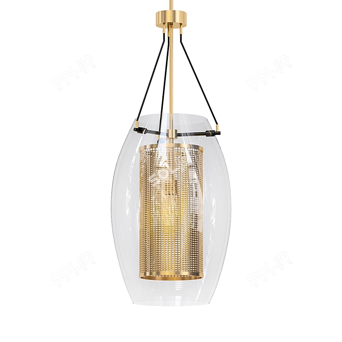 Sleek Industrial Pendant 3D model image 1