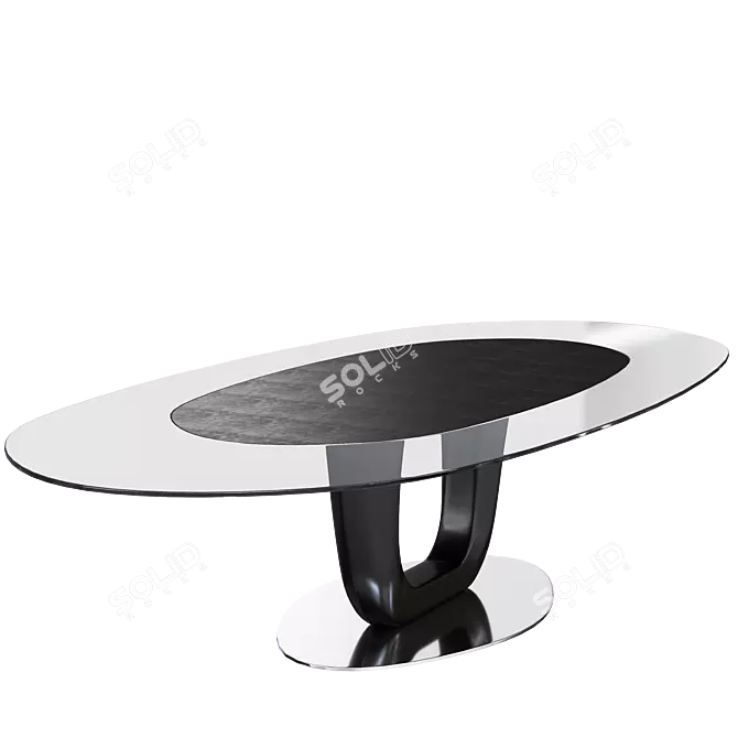 Modern Black Table Chair 3D model image 3