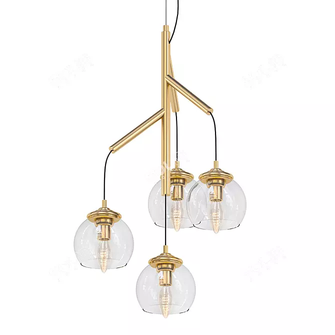 Modern Brass Tor Pendant Light 3D model image 1