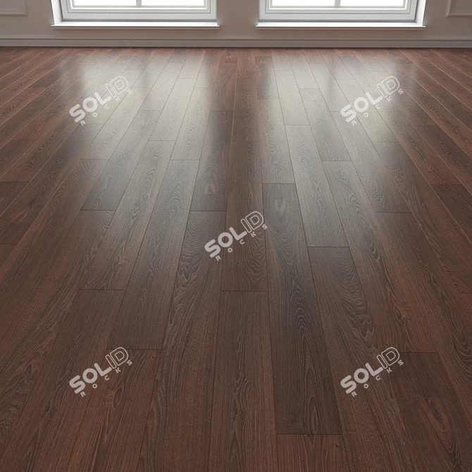 Title: Mocha Sherwood Oak Laminate Parquet 3D model image 3