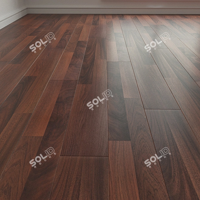 Elegant Mahogany Parquet Laminate 3D model image 1