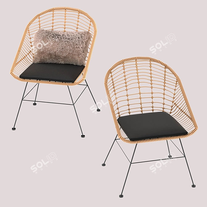 Mayorka Wicker Chair: Elegant and Comfortable 3D model image 1