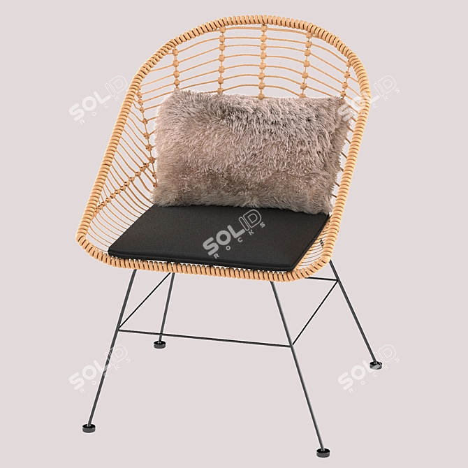 Mayorka Wicker Chair: Elegant and Comfortable 3D model image 2