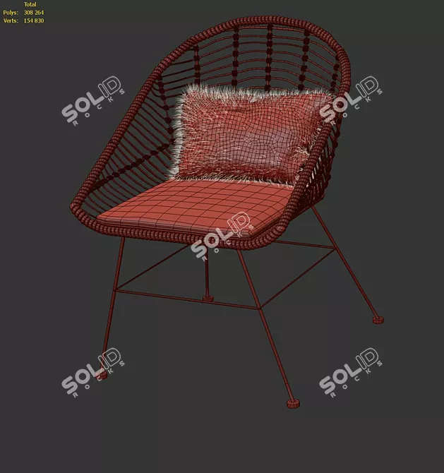 Mayorka Wicker Chair: Elegant and Comfortable 3D model image 3