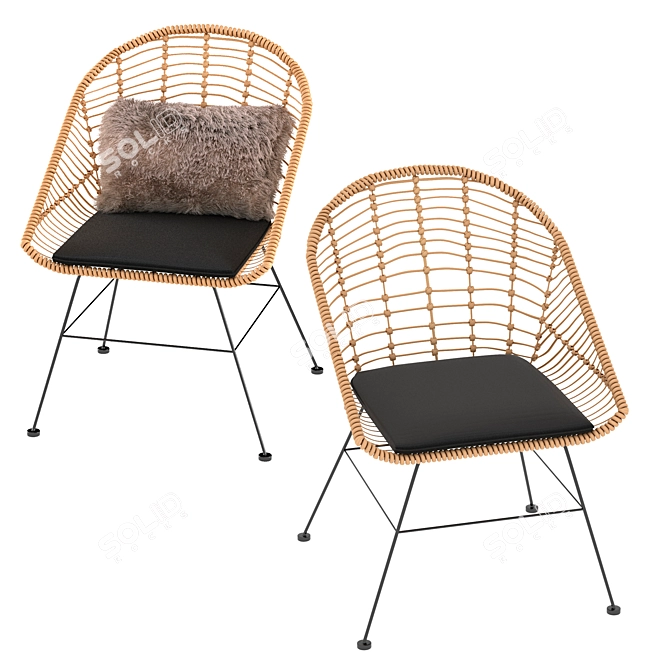 Mayorka Wicker Chair: Elegant and Comfortable 3D model image 4