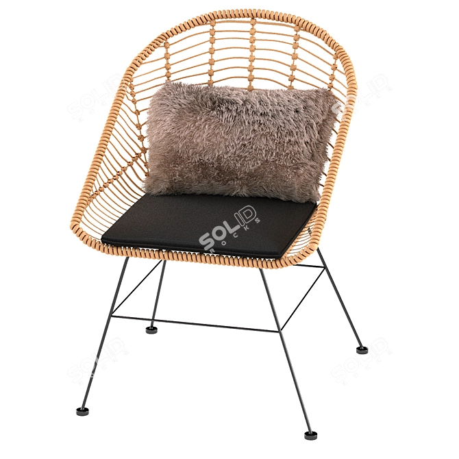 Mayorka Wicker Chair: Elegant and Comfortable 3D model image 5