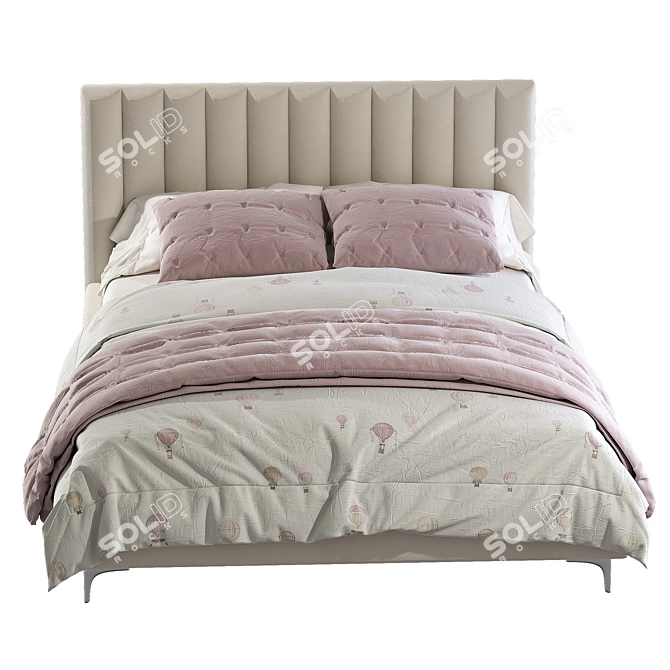 Elegant Colette Platform Bed 3D model image 3