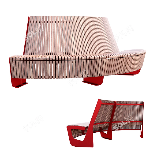 Compact City Bench: Quality Outdoor Furniture by Mmcite 3D model image 3