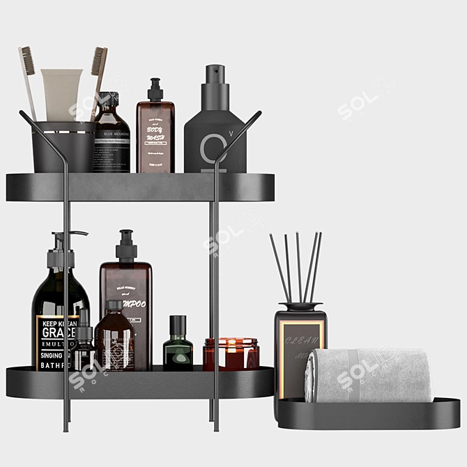 Modern Bathroom Accessories Set 3D model image 1