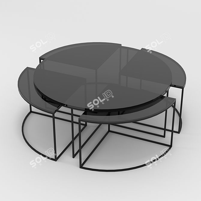 Modern Wooden Coffee Table 3D model image 1