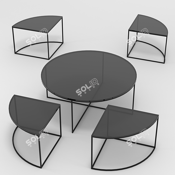 Modern Wooden Coffee Table 3D model image 3