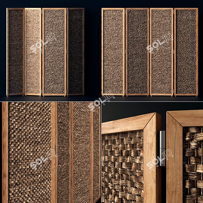 Wooden Screen Decor - Unique Wood Design 3D model image 1