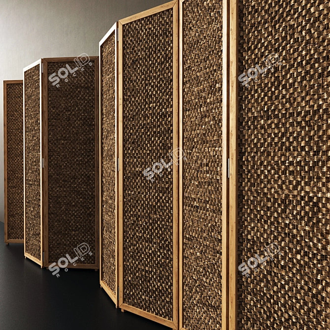 Wooden Screen Decor - Unique Wood Design 3D model image 3