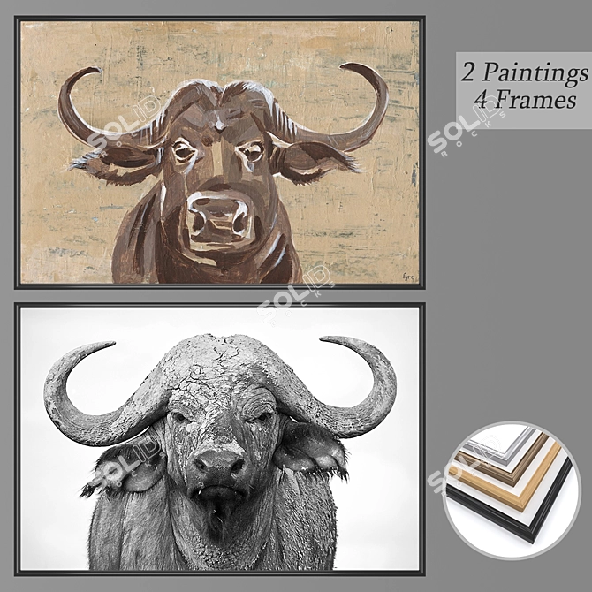 Decorative Wall Art Set with Multiple Frames 3D model image 1