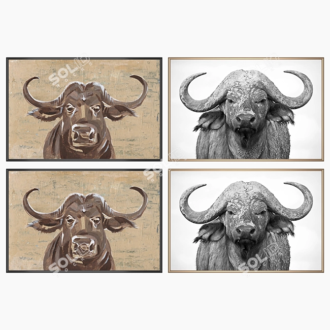 Decorative Wall Art Set with Multiple Frames 3D model image 2