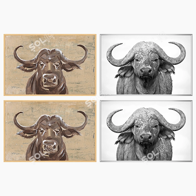 Decorative Wall Art Set with Multiple Frames 3D model image 3