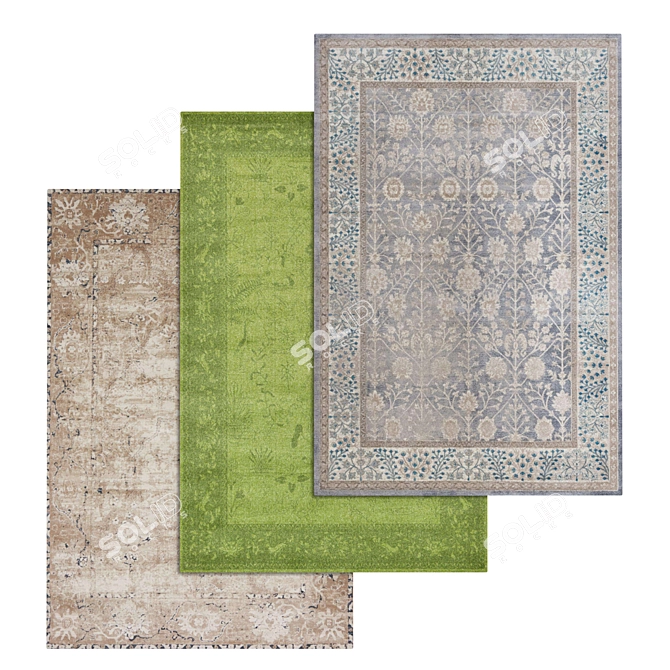 Luxury Carpet Set | High-Quality Textures 3D model image 1