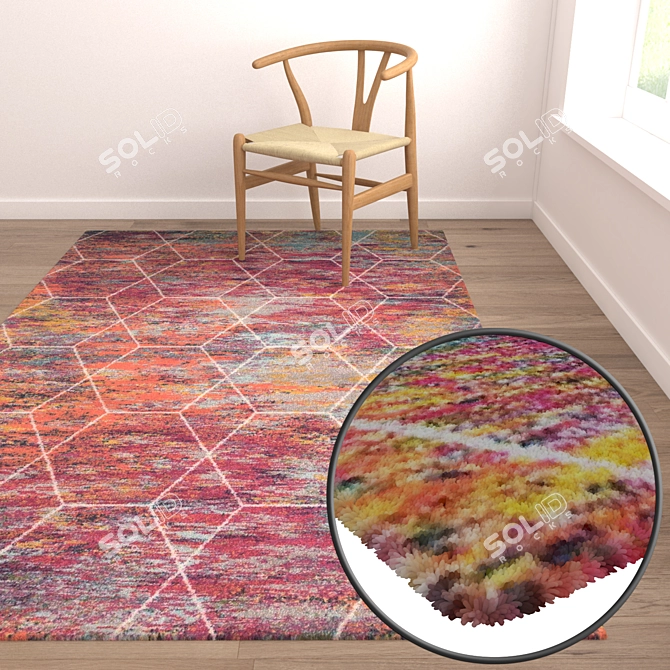 Luxury Rug Set: High-Quality Textures 3D model image 5