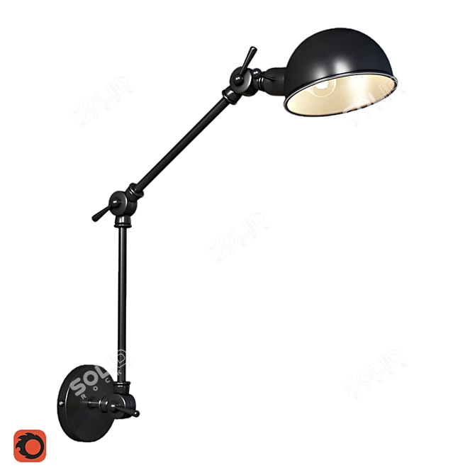 Industrial Metal Wall Lamp La Redoute Tornade 3D model image 4