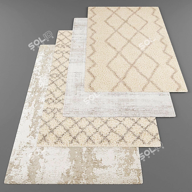Modern Style Rug Set 3D model image 1