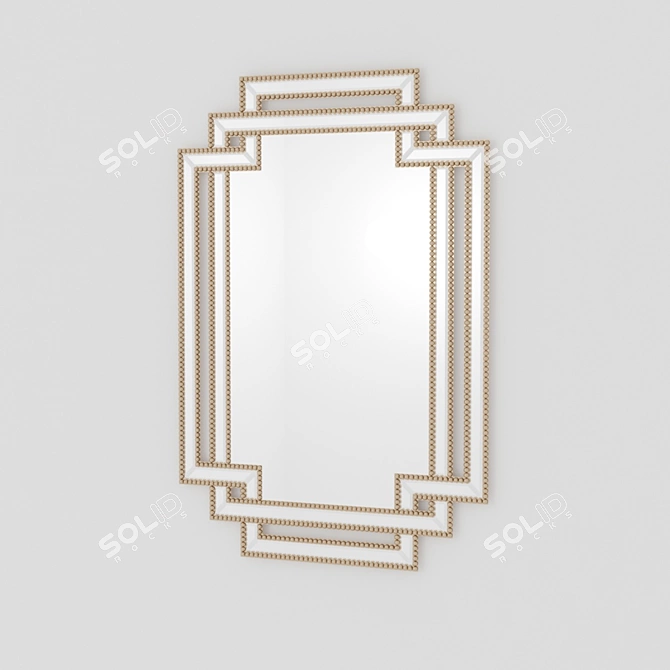 Elegant Lazio Gold Frame Mirror 3D model image 1