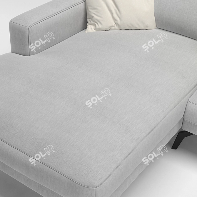 Modern Gray Sectional Sofa 3D model image 2