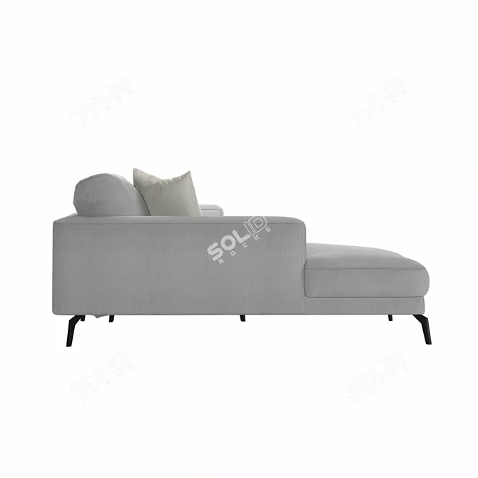 Modern Gray Sectional Sofa 3D model image 5