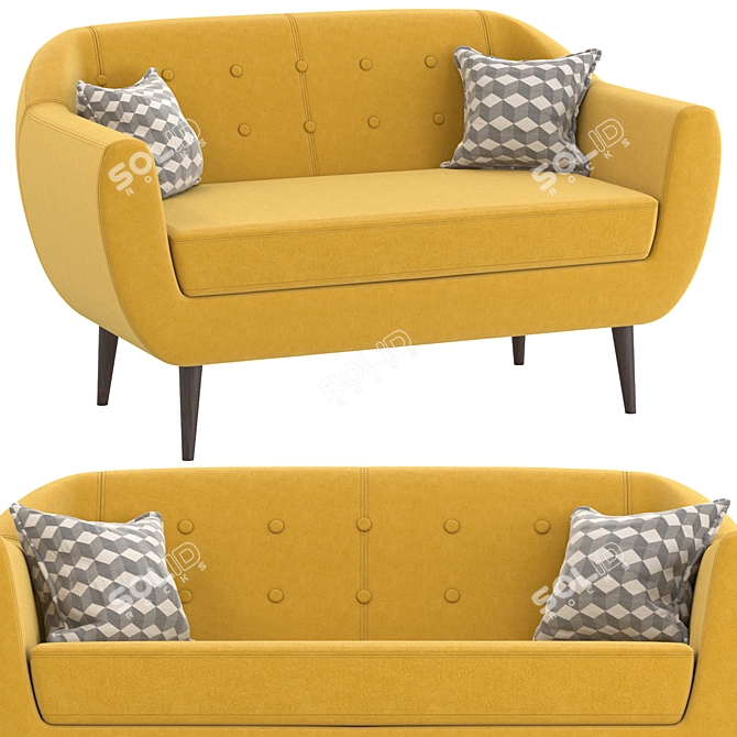 Vibrant Velvet Rotterdam Sofa 3D model image 5