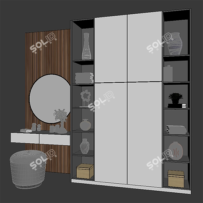 Elegant Hall Console with Ample Storage 3D model image 3