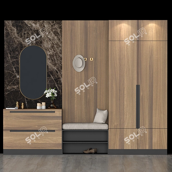 Modern Hall Furniture Set 3D model image 1