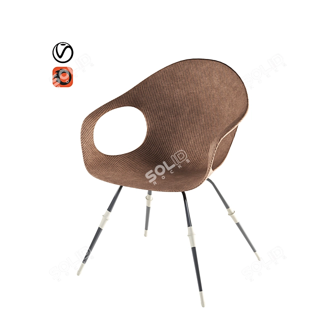 Arah Cloth Armchair: Modern Comfort in PBR 3D model image 1