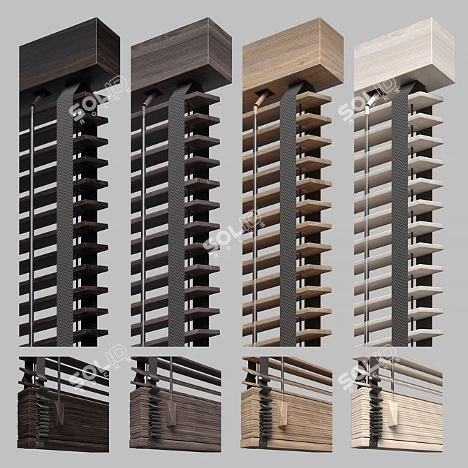 Venetian Wood Blinds Collection 3D model image 2