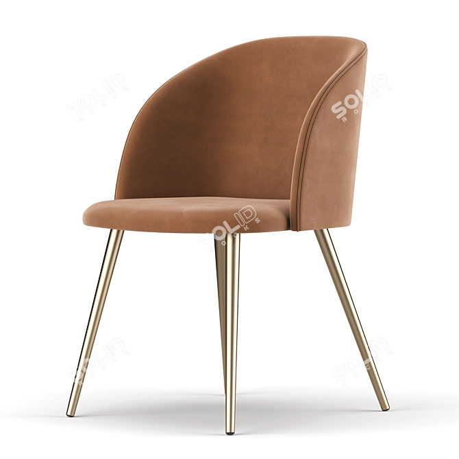 Retro Elegance: Pink Velvet Chair 3D model image 3