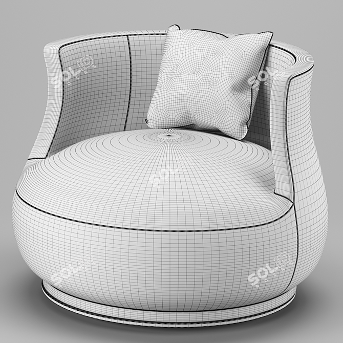 Cozy Comfort: Soft Chair 3D model image 2