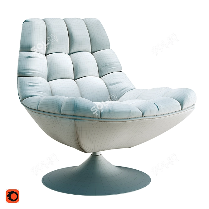 Luxurious Sand Velvet Rotating Chair 3D model image 2